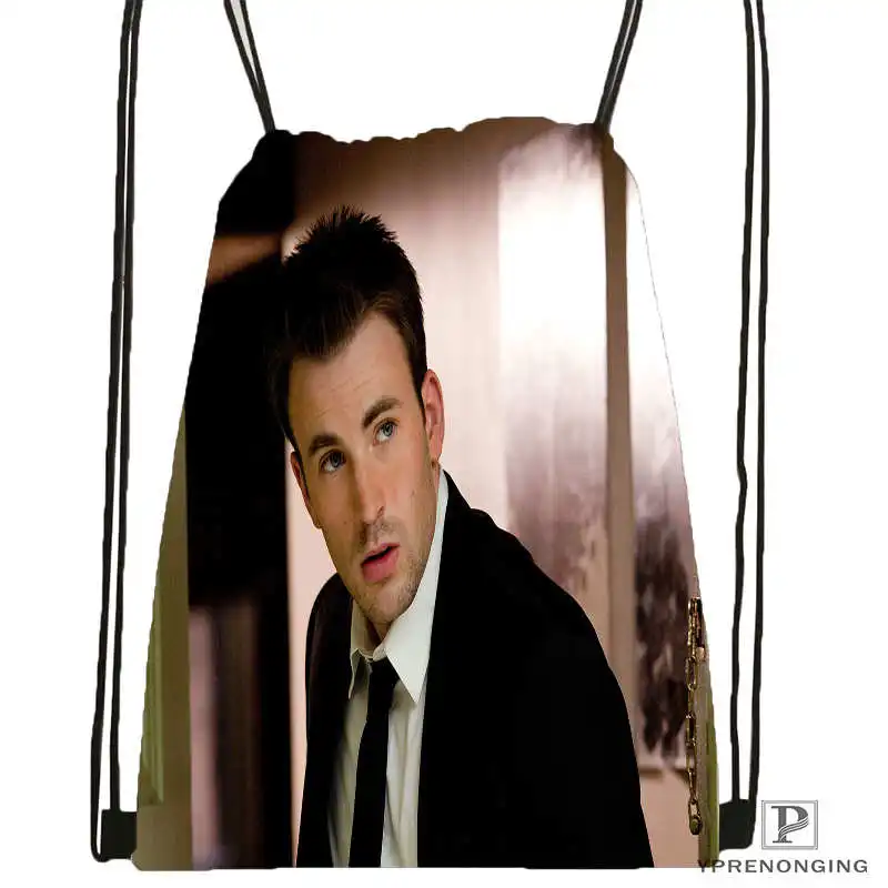 Изготовленный На Заказ chris_evans_actor_guy_ DrawstringBackpackBagforMan женский милый рюкзак детский Ранец(черная спинка) 31x40 см#20180611-03-163 - Цвет: Drawstring Backpack