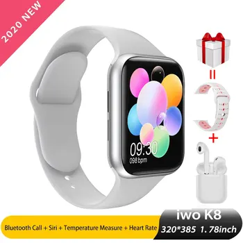 

Iwo 20 Smart Watch Wome 1.78inch,320*385 Bluetooth Call GPS ECG Heart Rate Smart Wristband Watch Series K8 for Android iOS Phone