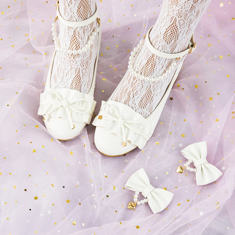 Красивая обувь для девочек на низком каблуке с круглым носком в стиле принцессы Виктории; милые туфли для девочек в японском стиле с бантом и кружевом