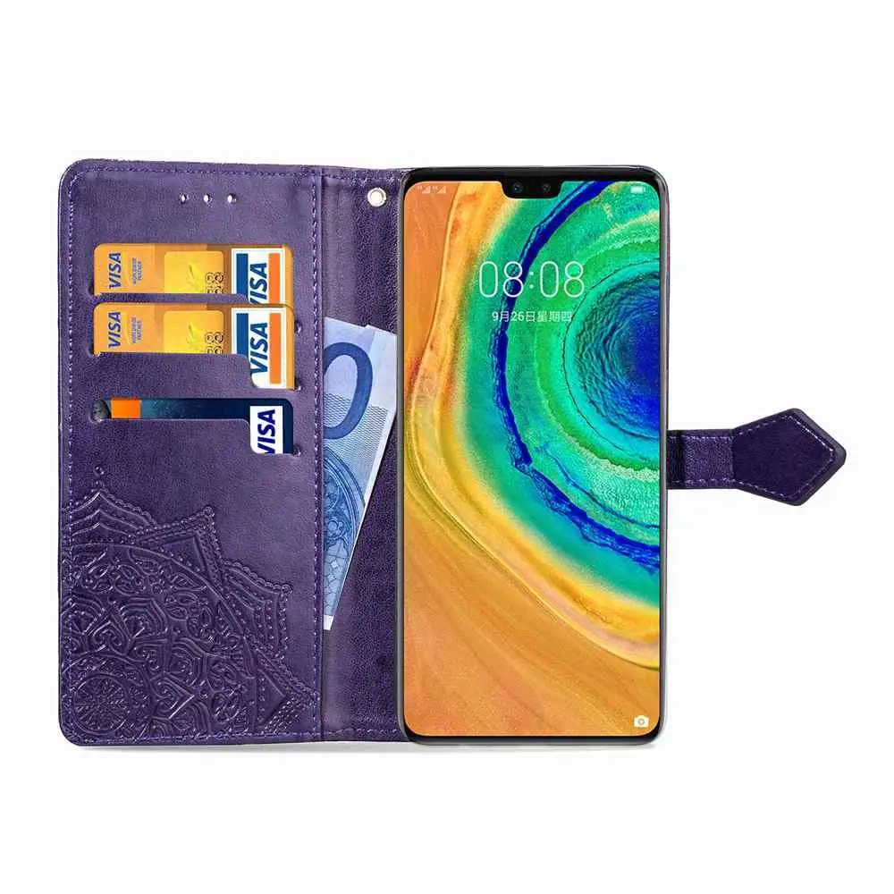Ретро кожаный чехол с узором для huawei mate 30 Pro Honor 20 9X Nova 5 5i 5T P30 Lite P20 Y9 Prime Y7 Y6Pro откидной Чехол-кошелек