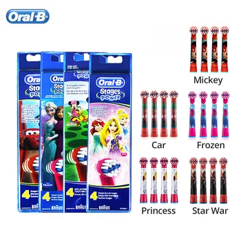 

Toothbrush Heads Oral B Replacement EB10 Rotation Soft Bristle Disney Cartoon Pattern Clean Whitening Teeth Care Gum for Kids