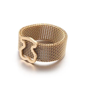 

Gold Color Ring 1PCS Stainless Steel BEAR jewelry Fashion Jewelry Top-grade Plated Factory Price wholesale