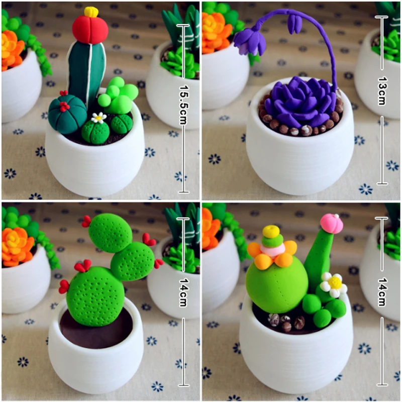 Sz паровой DIY глина суккуленты в горшке раннего образования игрушка набор для детей настольные украшения Ремесло Ребенок интеллектуальное развитие