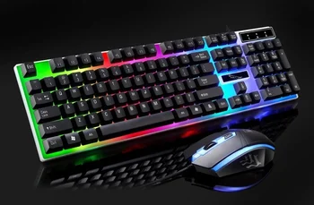 

LED Gaming Keybord Gaming Mouse Gamer Set Glowing Keyboard and Mouse Set Wired USB Keyboard USB Mouse Glowing Gaming Set