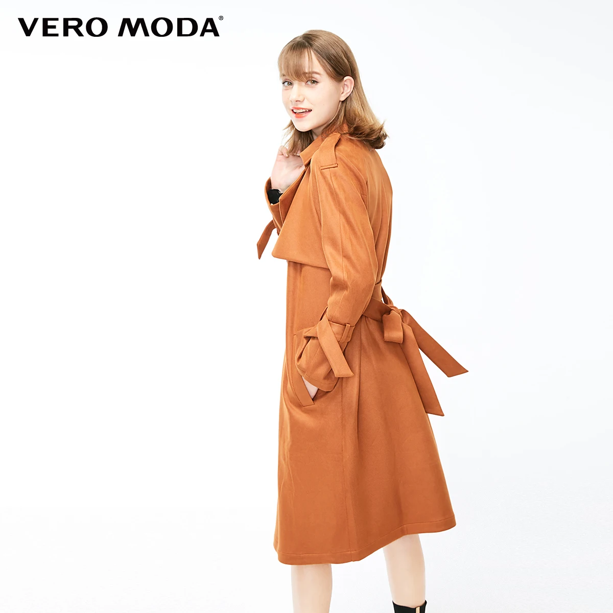 Vero Moda женский OL Стиль Минималистский средней длины саржа Тренч | 319109501