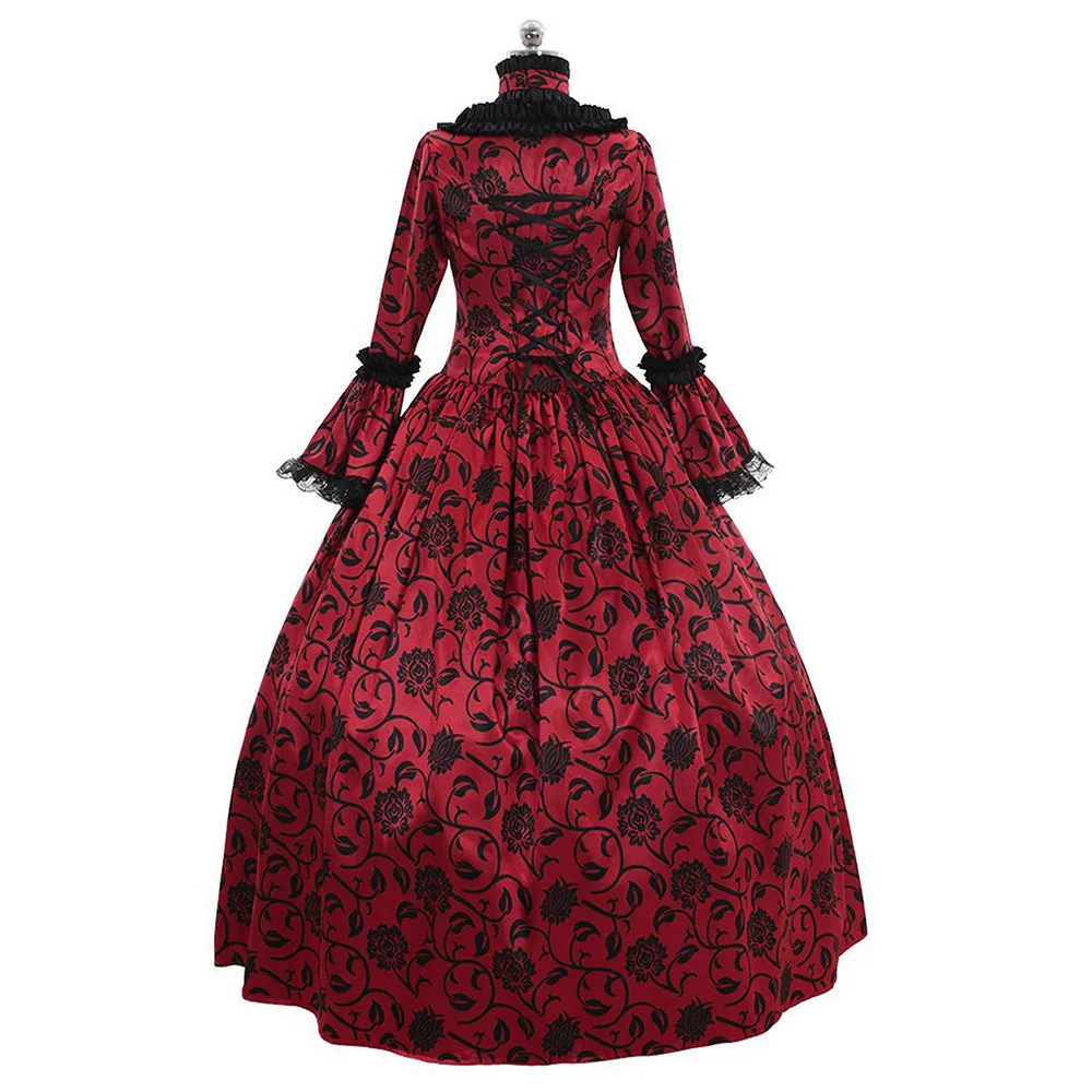Victorian Gothic Georgian Period Dress Halloween Masquerade Ball Gown Reenactment Clothing