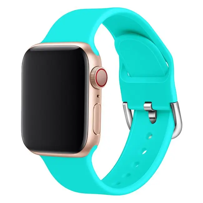 Силиконовый ремешок для apple watch 5 4 band correa apple watch 44 мм 40 мм 42 мм 38 мм iwatch 5 4 3 2 1 браслет ремешок для часов - Цвет ремешка: Water duck green