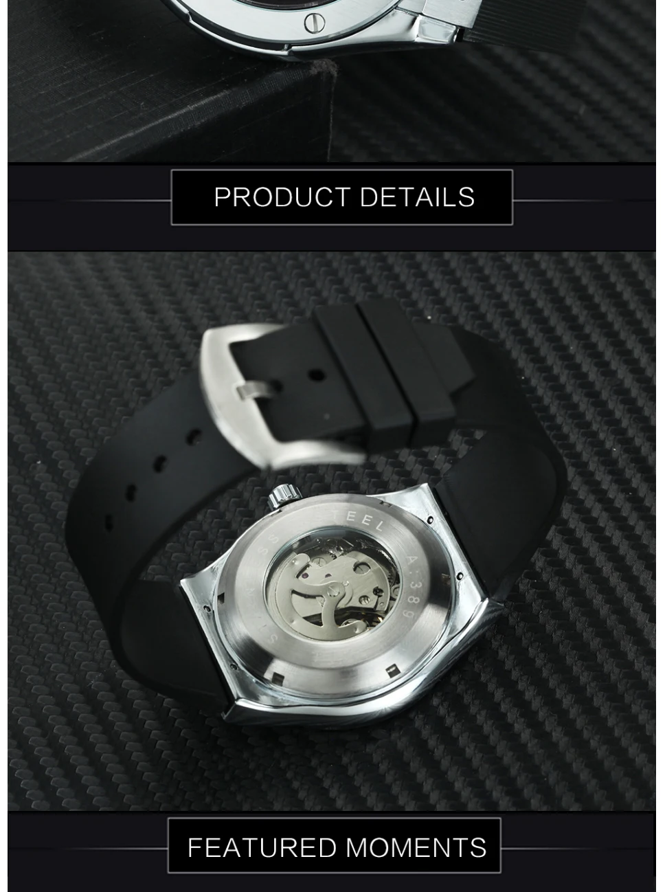 Лидер продаж Спортивные Повседневные Мужские автоматические механические часы резиновый ремешок черный циферблат Календарь Дата Мода минималистичный дизайн наручные часы