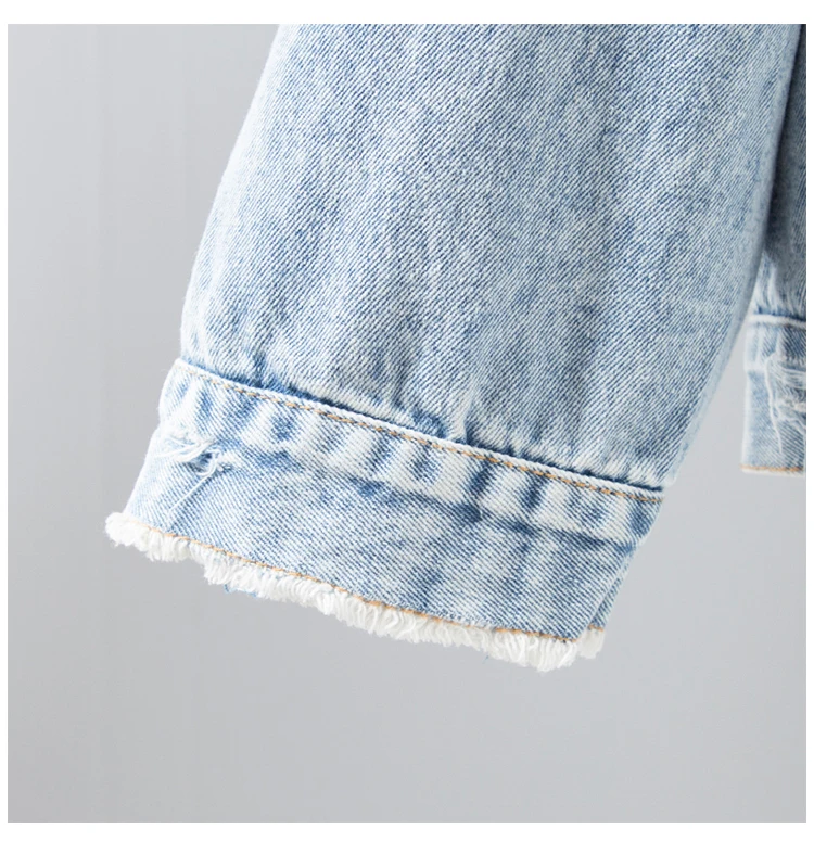 Осенняя ВИНТАЖНАЯ ДЖИНСОВАЯ КУРТКА с дырками Женская Базовая Chaqueta Mujer Свободная Повседневная однобортная джинсовая куртка с длинными рукавами пальто женское