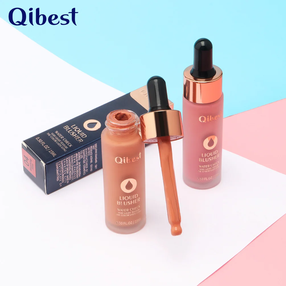 Qibest Liquid Blusher Makeup Face Rouge Blush Palette 6 Colors Liquid Blush For Face Full Professional Makeup Comestics