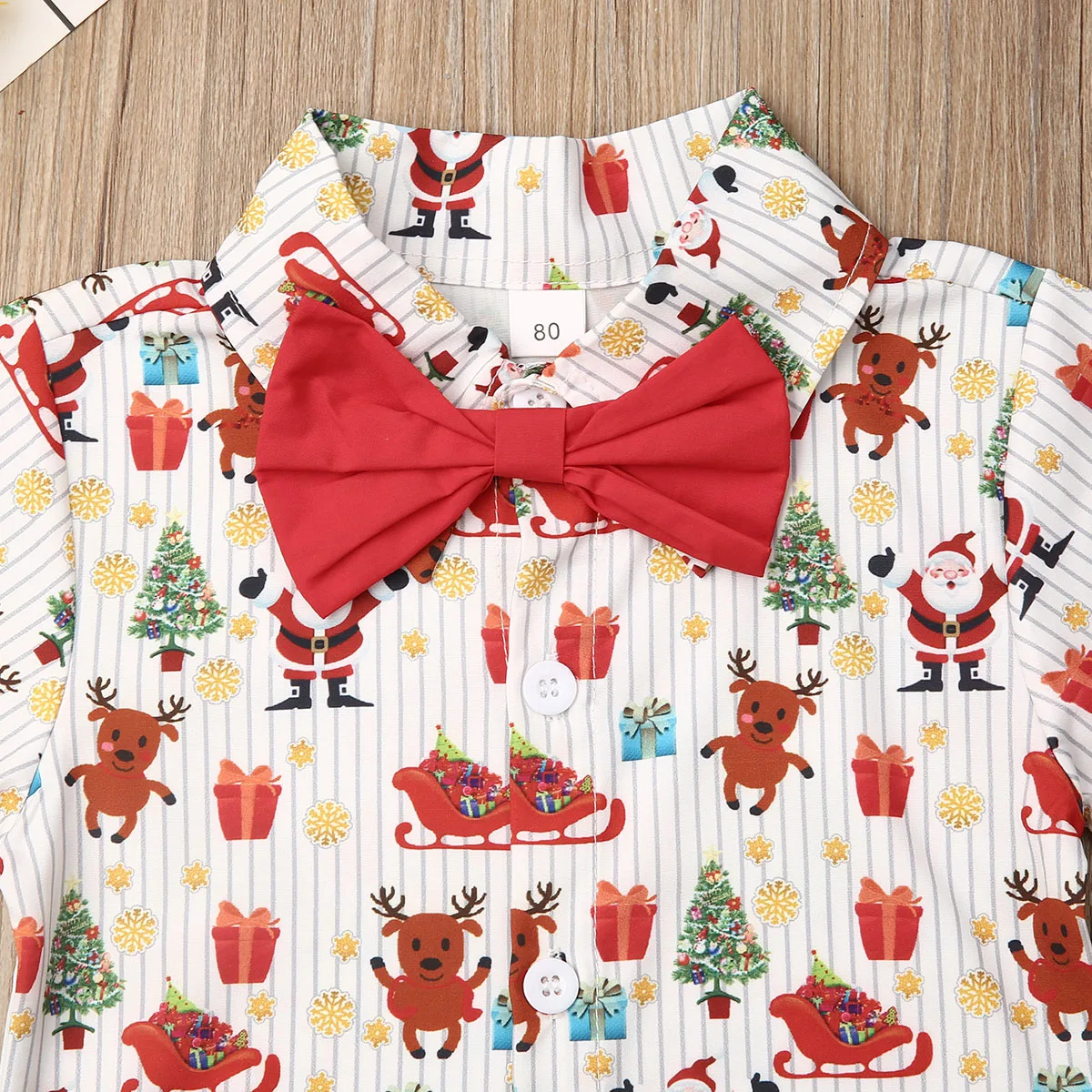 Комплекты одежды для маленьких мальчиков 1-6 лет, костюм, Свадебный галстук-бабочка, Рождественская футболка+ штаны