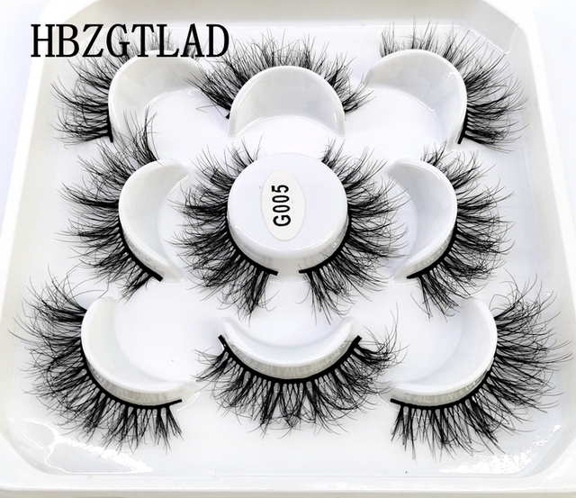 5 pairs 3D mink false eyelashes natural makeup eyelash extension long cross volume soft fake eye lashes winged faux cils