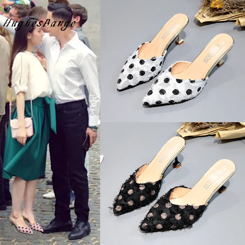 

high heel shoes for women Fine with spring new Casual comfortable Sexy shallow mouth Pointy wild Young girl fresh Single shoe ti