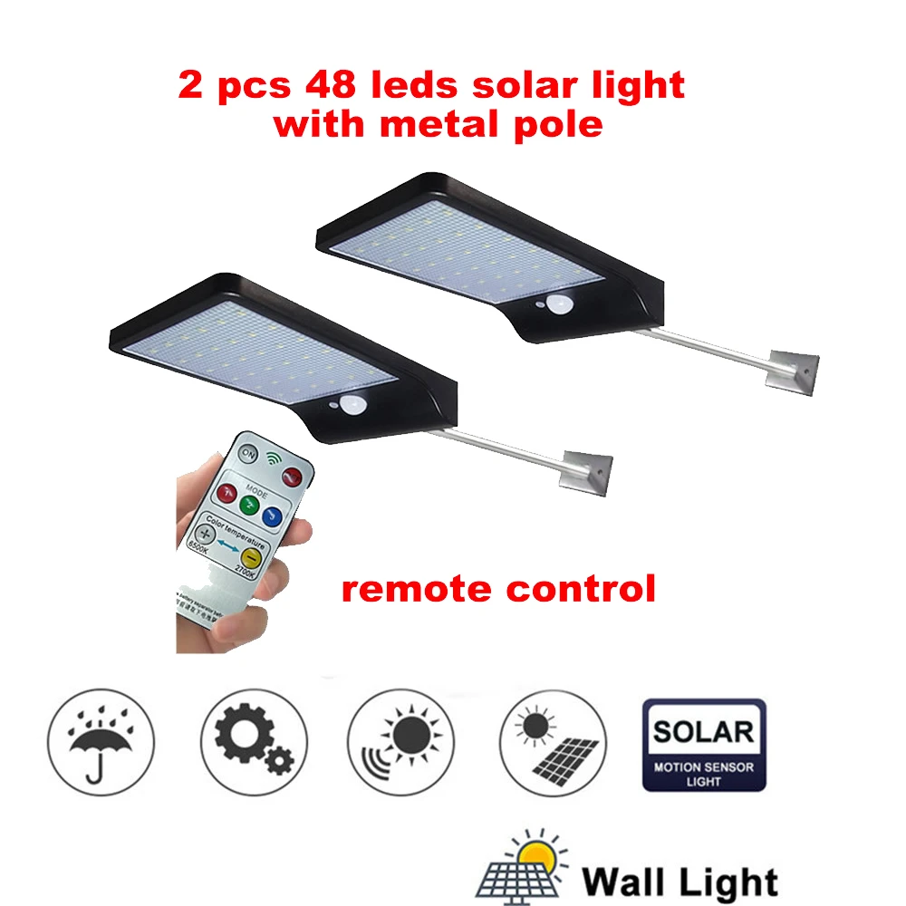 

2/4pcs Outdoor Led Solar Light 48 Leds Outdoor Motion Sensor Solar Lamp Waterproof Security Lights For Garden Wall Yard security