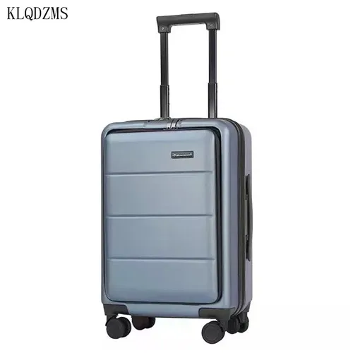 KLQDZMS 20"22"24"26 inch New travel suitcase fashion rolling luggage laptop bag men trolley case women upscale business luggage - Цвет: Zipper