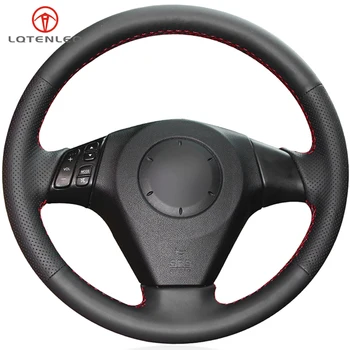 

LQTENLEO Black Artificial Leather Car Steering Wheel Cover For Mazda 3 2003-2012 Mazda 5 2004-2010 Mazda 6 Atenza 2004-2015