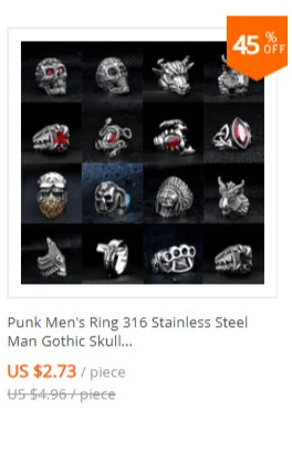 Retro Mens Rings 316L Stainless Steel For Male Boyfriend Biker Jewelry Golden Blue CZ Crystal Stones Skull Eagle Ring 2021 New