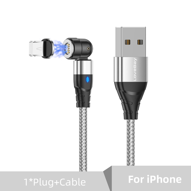 540 Rotate 3A Magnetic Cable Mobile Phone Charging Cables Micro USB Cable USBC Type C Charger For iPhone 12 Charge Wire