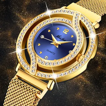 

MISSFOX Magnetic Watch Women Luxury Brand Waterproof Diamond Women Watches Hollow Blue Quartz Elegant Gold Ladies Wrist Watch