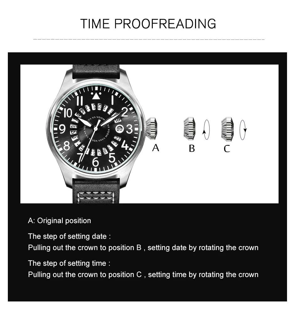 Airplane Sports Military Blue Dial Pilot Calendar Men Wristwatch Chronograph Fashion Casual Brand Army Brown Leather Watches