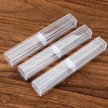 

1pcs Fashion Business Office Gift Pencil Case Beautiful Transparent Plastic Pen Box Simple School Stationery Supplies
