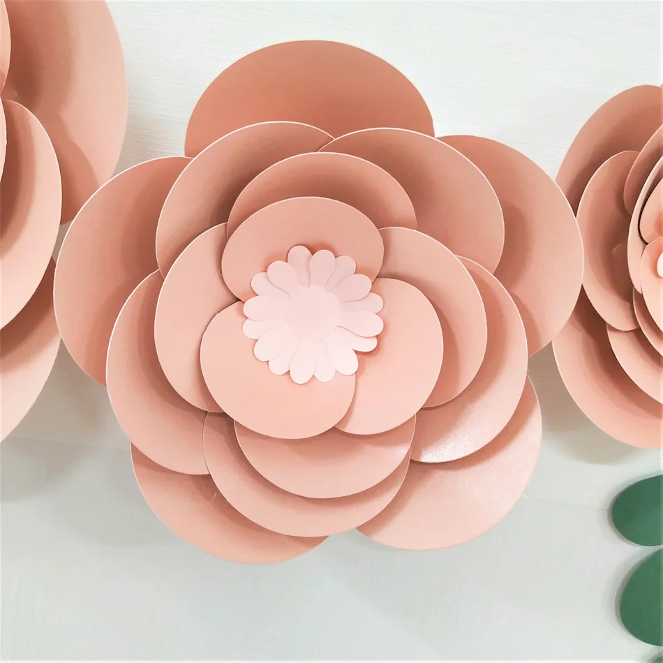 DIY Paper Flowers Leaves Nursery Set For Baby Girl Nursery Wall Art Kids Room Decoration Baby Room Decor Wall Floral Rose Deco