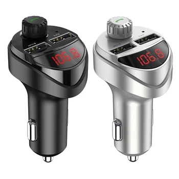 

Car Charger with FM Transmitter Bluetooth Receiver Audio MP3 Player Car Kit 3.4A Dual USB Car Phone Charger