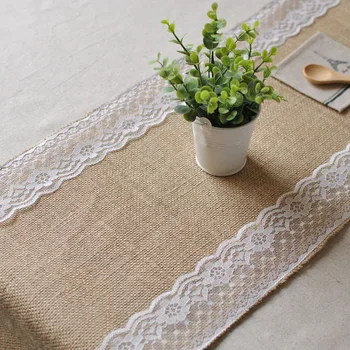 

30x140/160/180/200/220cm Retro linen table runner decorative table mat bar coffee shop scene lace tablecloth