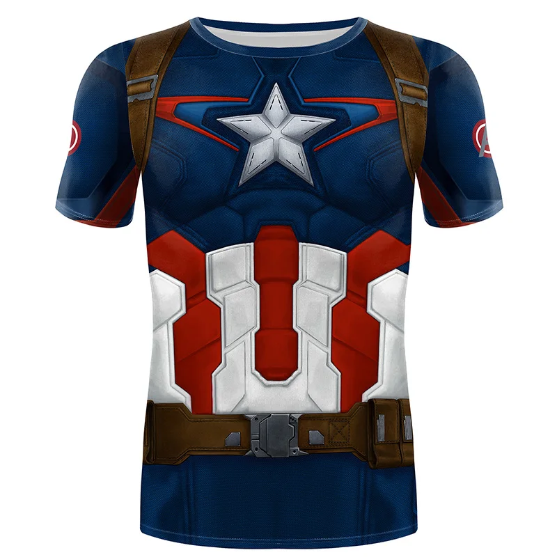 VIP Мода Мститель эндшпиль Капитан Америка спасательная Броня 3D принт супергероя Косплей фитнес компрессия с длинным рукавом - Цвет: Captain America