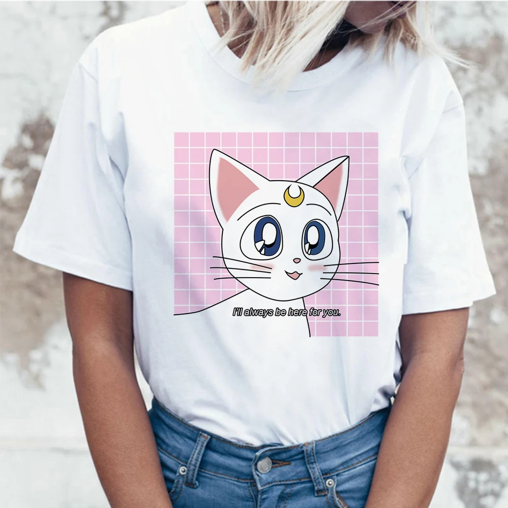 

Sailor Moon 90s summer T Shirt Women Harajuku Women Clothes Tshirt Kawaii Cat Anime Tshirt Women tops ropa mujer verano 2020