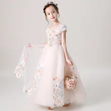 Новые платья принцессы для девочек-подростков; элегантная детская одежда для дня рождения, вечеринки, свадьбы; платье для девочек; Детские Вечерние платья; vestido