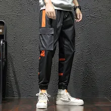 Харадзюку, уличная одежда, брюки-карго, мужские летние однотонные повседневные штаны, свободные брюки с карманами, длинные штаны, pantalones hombre