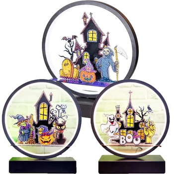 

High Quality DIY Diamond Painting Puzzle Led Light Pad Diamond Mosaic Embroidery Lamp Night Light Halloween Home Decor Ornaments