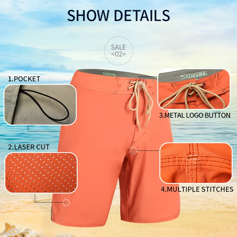 SAENSHING мужские шорты для серфинга пляжные шорты Плавки летняя пляжная одежда шорты для серфинга с принтом быстросохнущие пляжные шорты