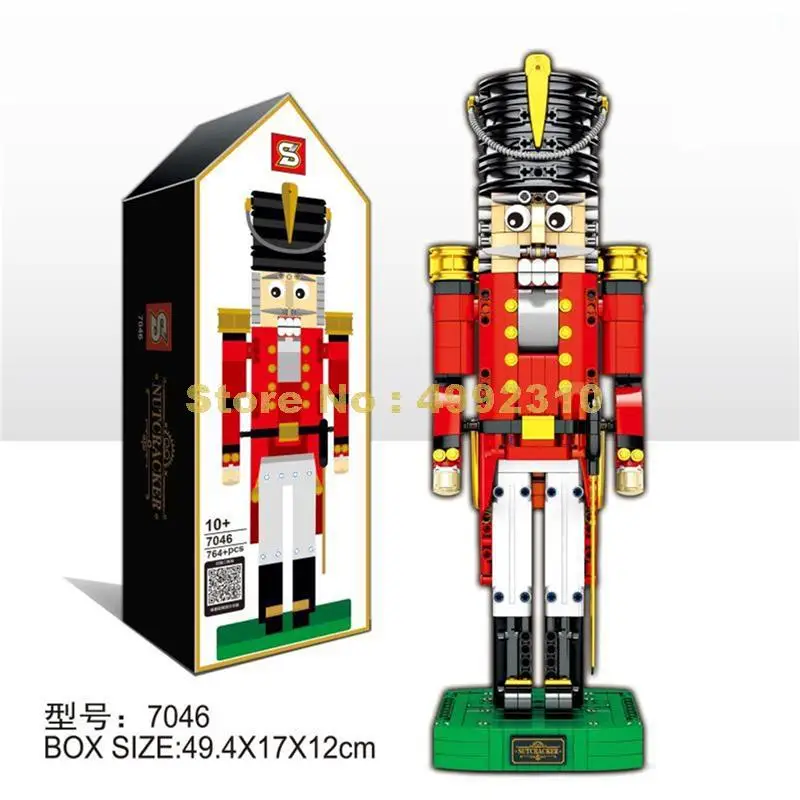 Sy7046 764 шт. Щелкунчик работник fit technic город строительные блоки 4002017 Кирпичи Игрушка