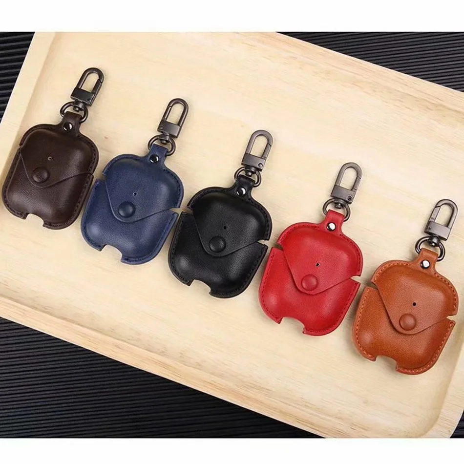 Чехол для наушников Airpods кожаный чехол роскошное подлинное покрытие для Apple AirPods 2 Чехол Air pods Earpods Аксессуары Футляр для наушников
