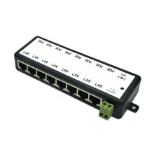 Novo 8 portas poe injector poe splitter para cctv rede poe câmera power over ethernet ieee802.3af