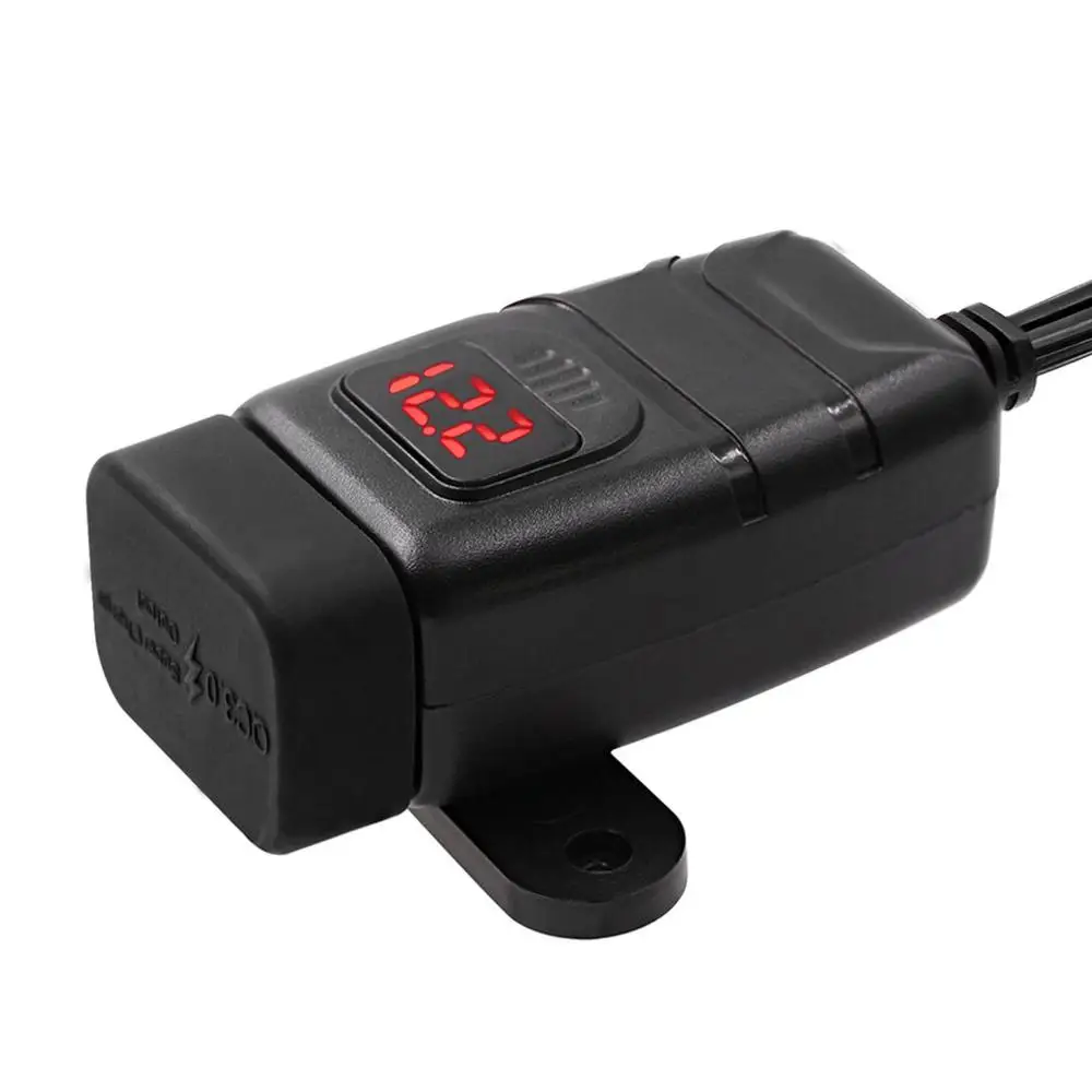 CS-854A1 квадратный двойной USB Супер быстрая зарядка+ Вольтметр набор с подсветкой кулисный переключатель панель Водонепроницаемый кулисный переключатель - Цвет: Красный