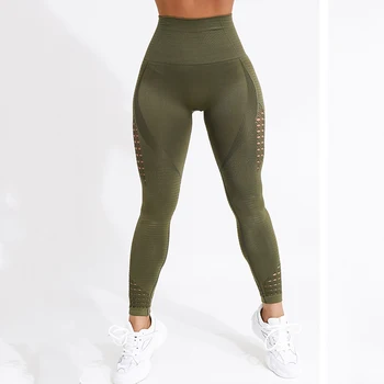 CHRLEISURE Women High Waist Push Up Leggings Hollow Fitness Leggins Workout Legging For Women Casual Jeggings 4Color 3