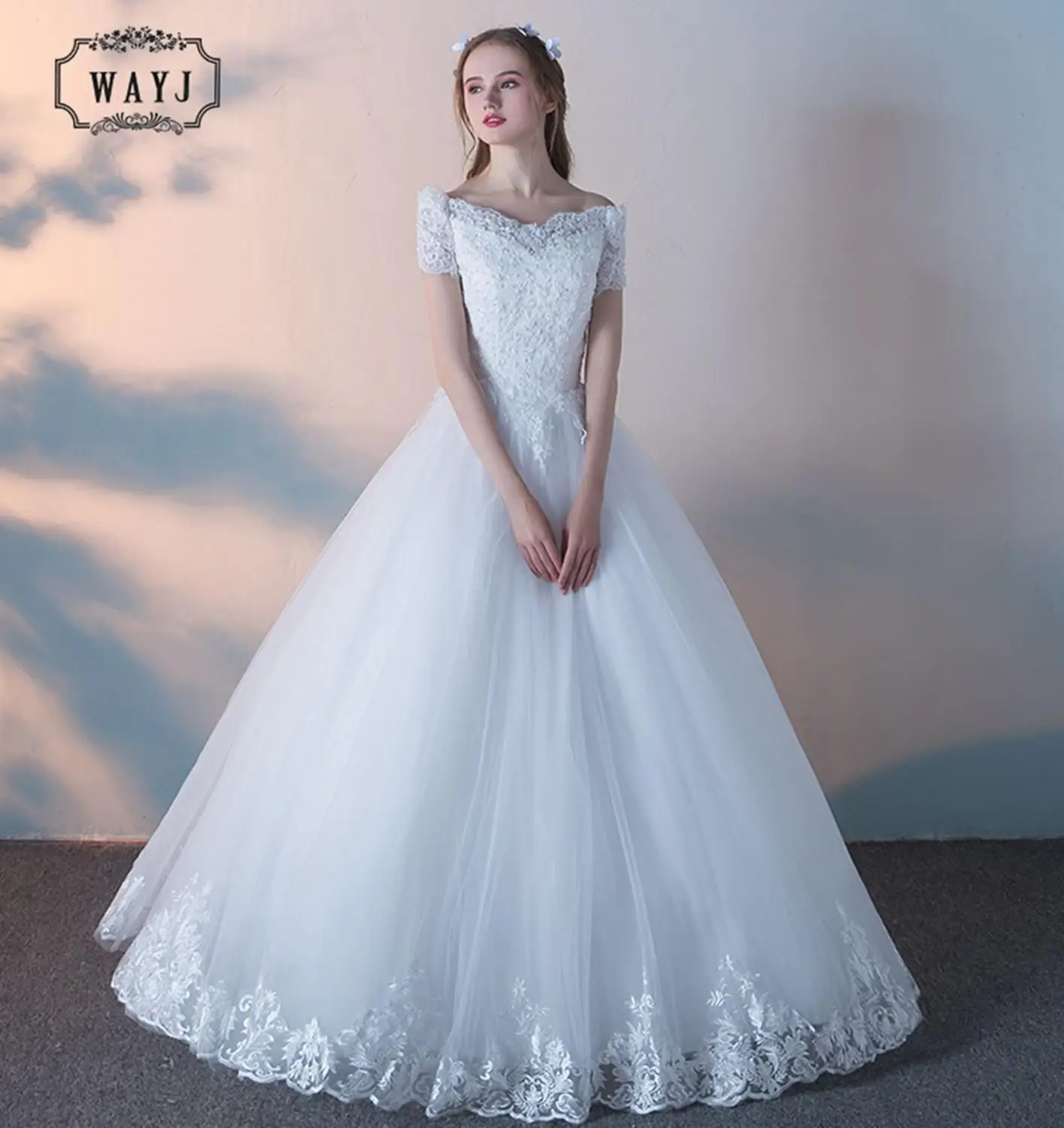 

New Design Off the Shoulder Wedding Dress 2020 Elegant Beading Embroidery Wedding Gown Custom Princess Sequins Robe Mariage 2020