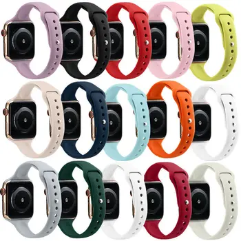 

Rubber Strap For Apple Watch Band 5 4 3 2 For IWatch 44mm 40mm Correa 38mm 42mm Silm Silicone Wristband Bracelet Watchband Loop