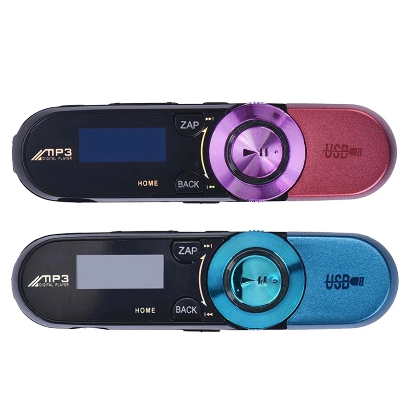 AAAE Top-2pcs LCD USB Card MP3 Player 16 GB Lcd Usb Screen Radio Music FM TV Flash - Pink &amp Blue | Электроника