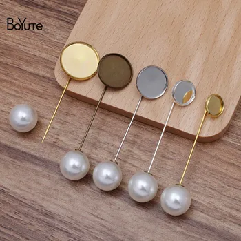 

BoYuTe (30 Pieces/Lot) Fit 10-12-14-16-18-20MM Cabochon Blank Lapel Pin Base Diy Hand Made Jewelry Accessories