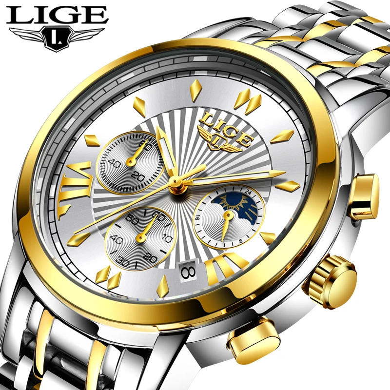 

Watch men Brand Luxury Fashion Quartz Sport Watches Men Full Steel Military Clock Waterproof Gold men's Watch Relogio Masculino