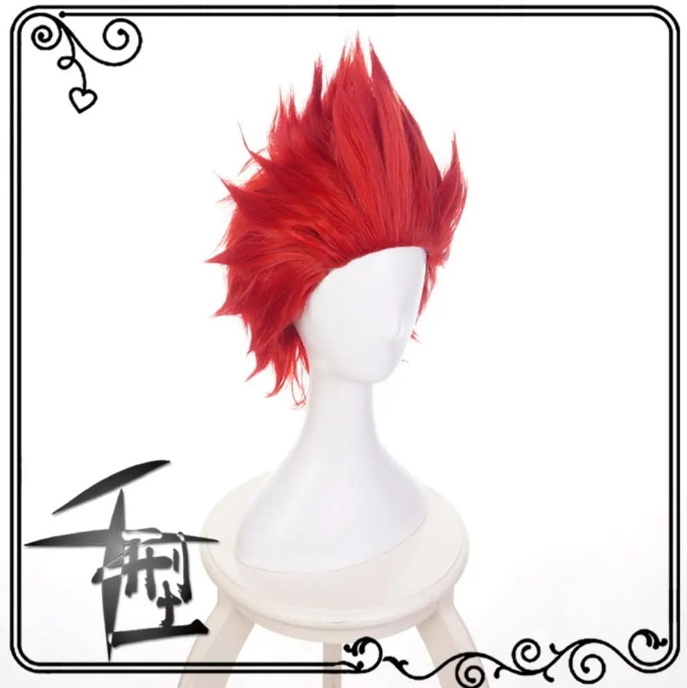 Парик для косплея из аниме Моя геройская Академия короткий красный костюм