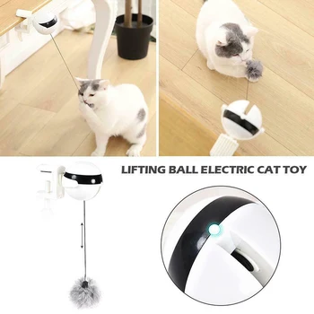 

2019 Hot Sale Self Playing Cat Toy Cat Teaser Automatic Lifting Electric Ball with Fluffy Ball S7 #5