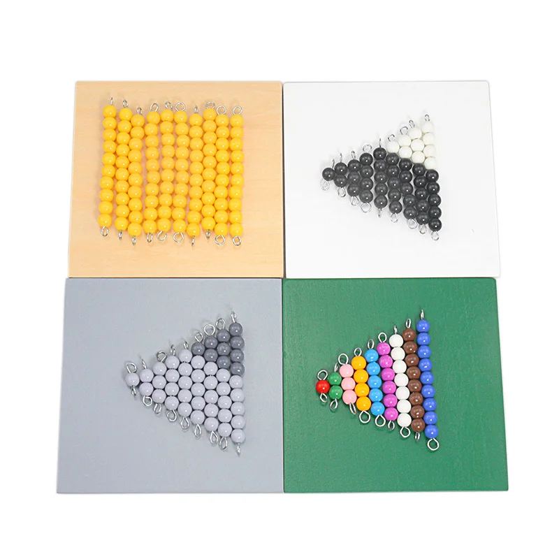 Montessori Wooden Checker Beads Board Colorful Black & White Grey Checker Board Beads Link Dragon & Reduce Dragon Game Baby Toys 5