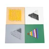 Montessori Wooden Checker Beads Board Colorful Black & White Grey Checker Board Beads Link Dragon & Reduce Dragon Game Baby Toys 5