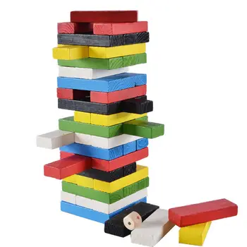 

Pine Stacked High Building Blocks 54 Pieces Children's Digital Color Folding Music Puzzle Wooden Early Education Toys