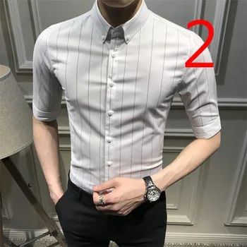 

Summer cotton loose t-shirt printing men's new silk t-shirt men's short-sleeved large size thin section half-sleeved shirt 7605